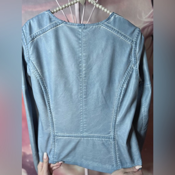 NEW Point Zero baby blue leather imitation jacket - Picture 10 of 10